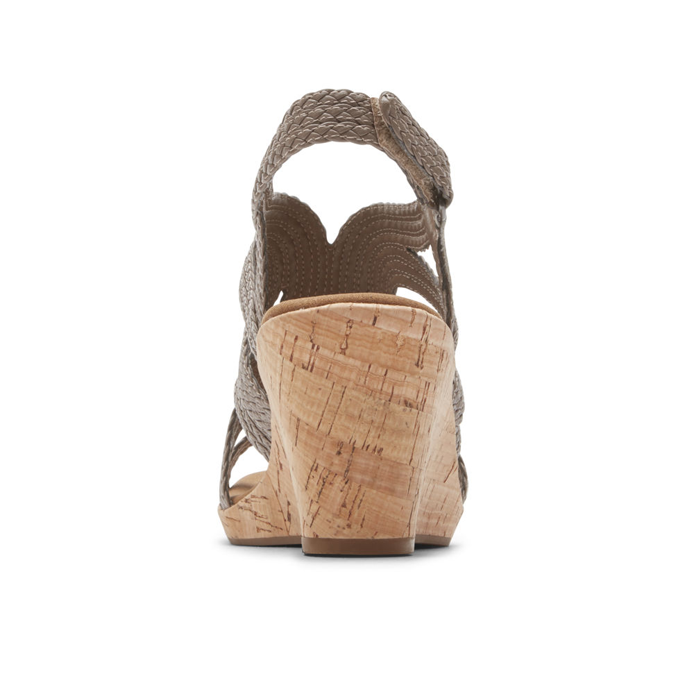 Sandálias Rockport Mulher Cinzentas - Briah Braided - 13296LBGQ